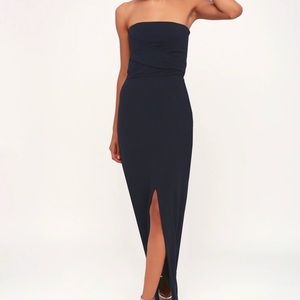 Lulu’s Own the Night Navy maxi dress - M